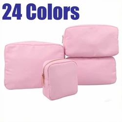 Brief Patch Custom Travel Cosmetische Tas Gepersonaliseerde Nylon Pouch Toilettas Chenille Patch Make-Up Toiletartikelen Meisje Cosmetische Tas
