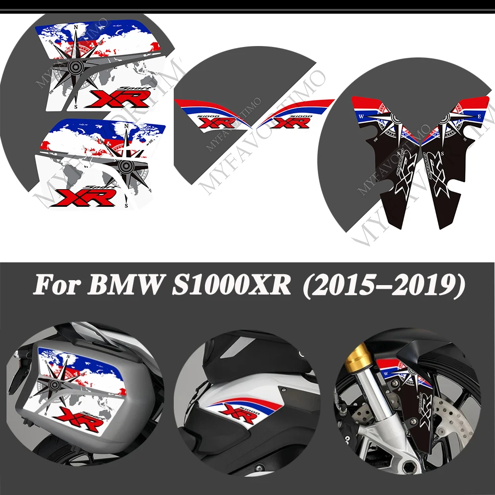 Almofada de tanque Fender dianteira da motocicleta, malas de malas, cestos adesivos, decalques para BMW S1000XR, S 1000 XR, 2015, 2016, 2017, 2018, 2019