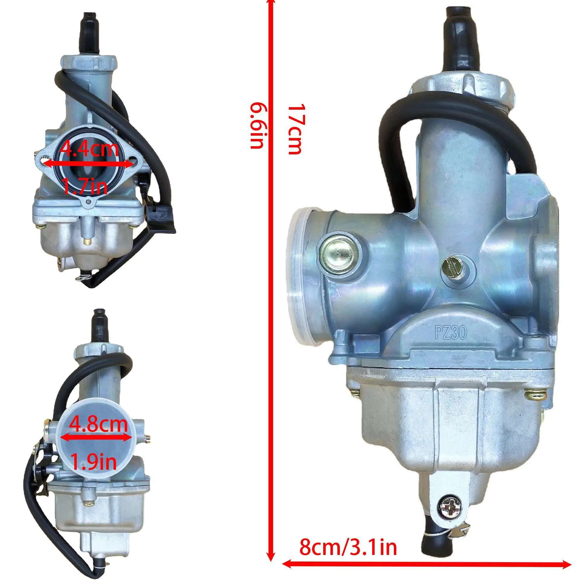 Motorcycle PZ30 Carburetor For Honda CG200 175 200 200cc Motorbike ATV Dirt Pit Bike Go-kart Replacement For 4 Stroke 30 MM Carb