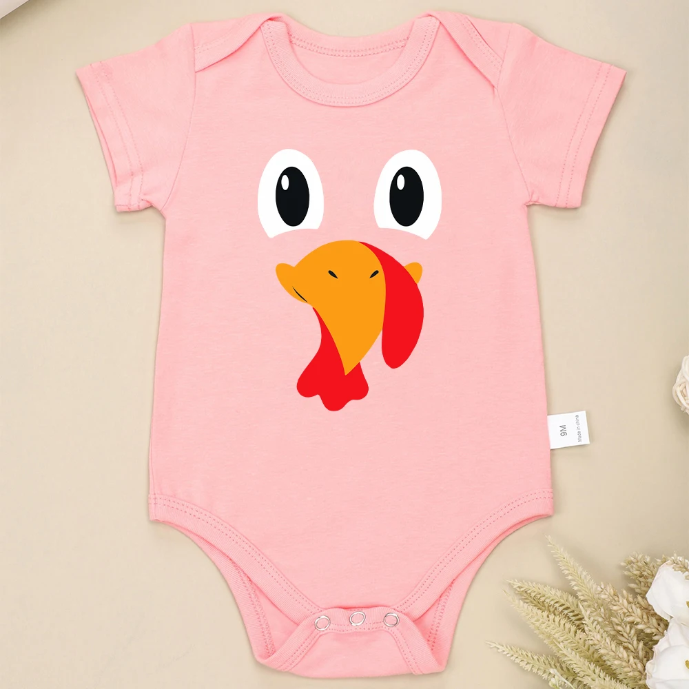 Rooster Print Funny Cute Baby Onesie for Boy Girl Short Sleeve O-neck Cotton Newborn Clothes Creative Harajuku Streetwear Casual