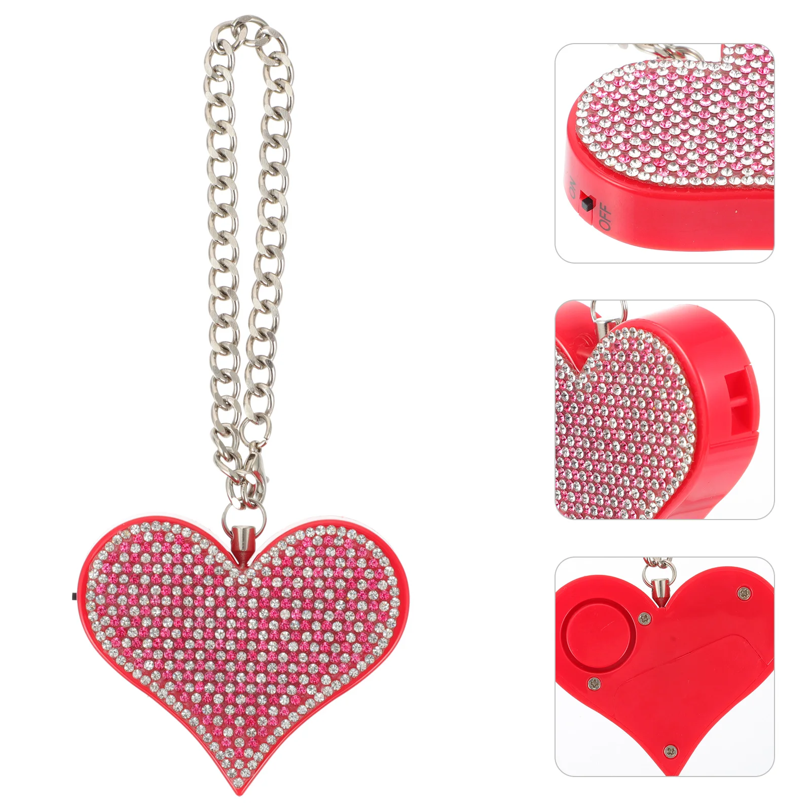 Portable Heart shape Alarm Keychain Red Personal Security Siren Safe Child Anti Wolf Loud Sound Compact Lightweight