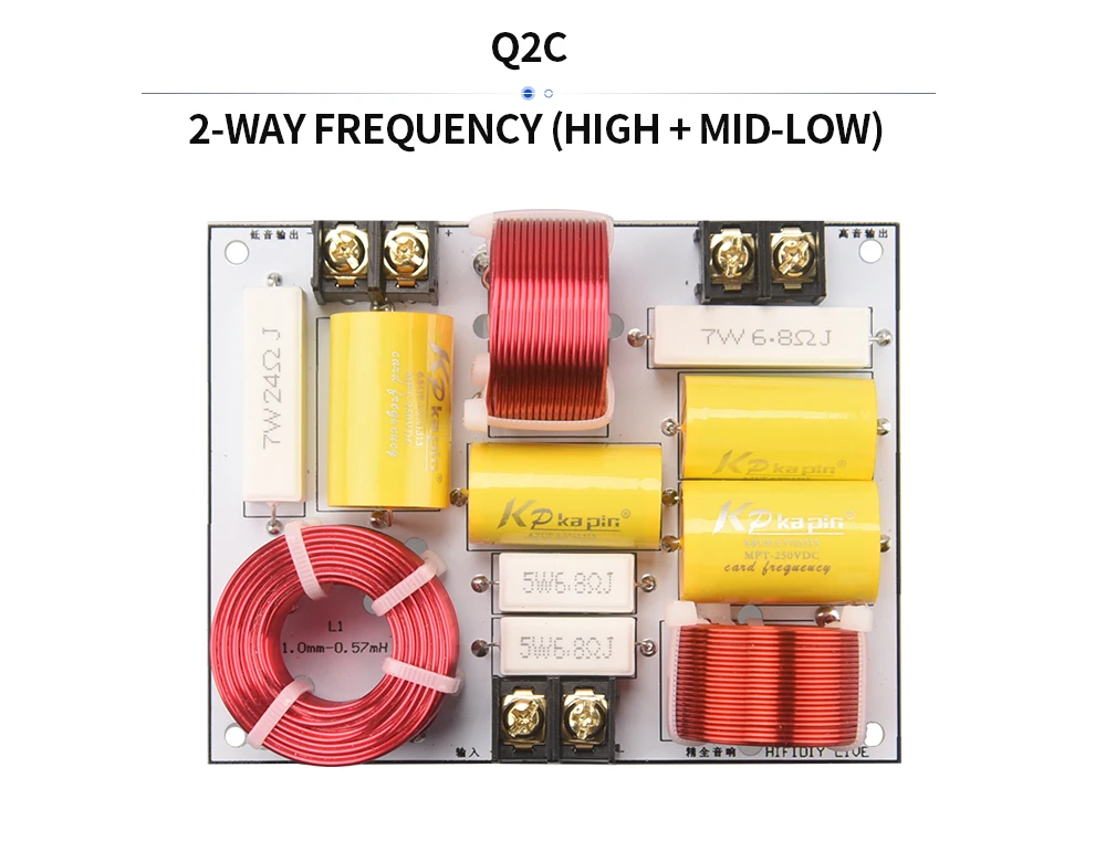 HIFIDIY Hi-Fi 2-Wege 3-Wege 3-Lautsprecher-Einheit (Hochtöner + Mitteltöner + Tieftöner) Lautsprecher Audio-Frequenzweiche Crossover-Filter Q2C Q3B Q4 Q6 – Detail 9