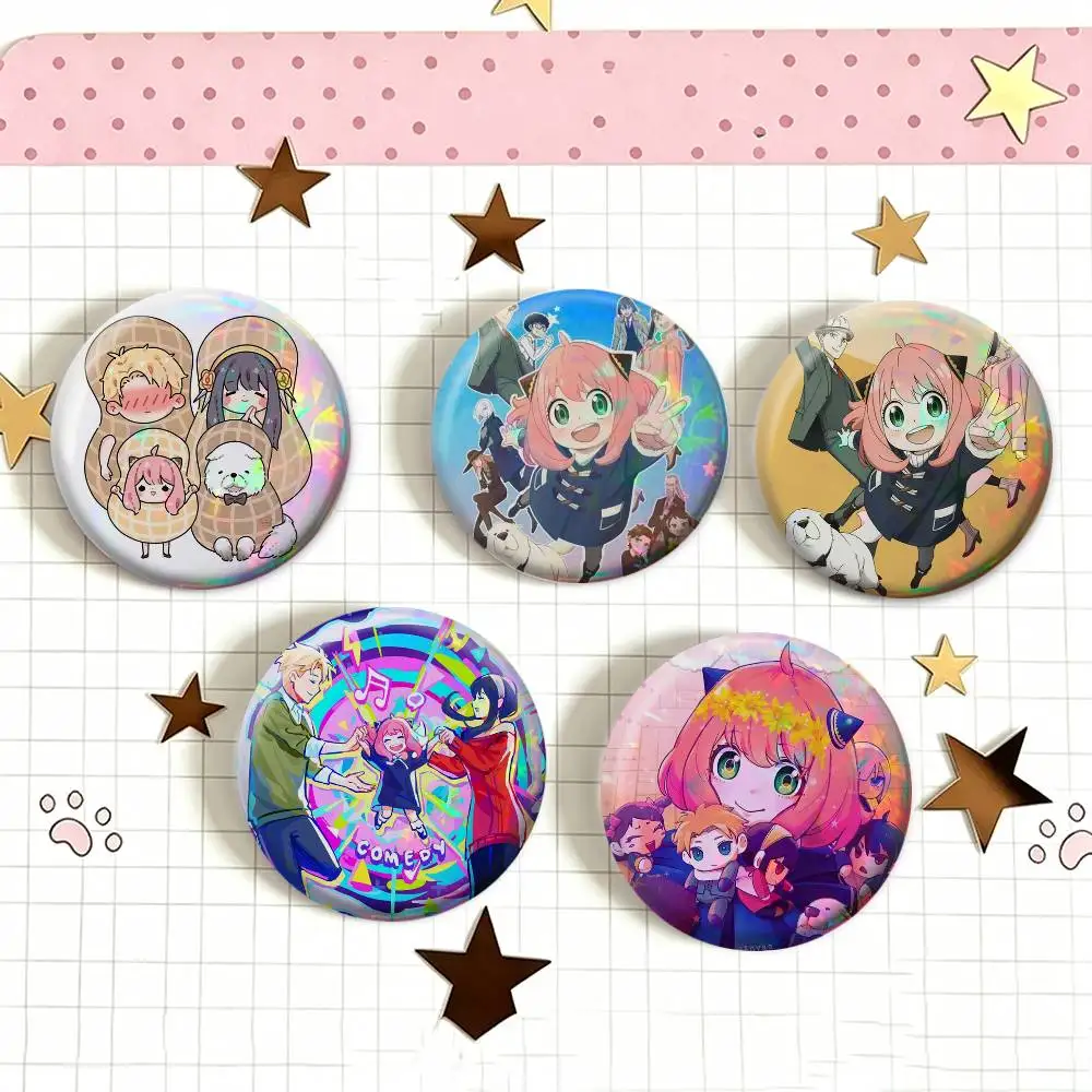 Anime SPY FAMILY   Laser Badge Applicable For Backpack Clothes Hats Decor Creative Accessories