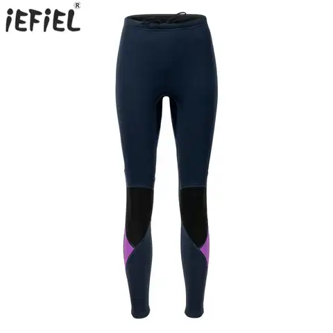 Pantaloni da bagno da donna Pantaloni da muta con protezione termica Cintura con coulisse Leggings elasticizzati per nuoto Surf Snorkeling Immersioni