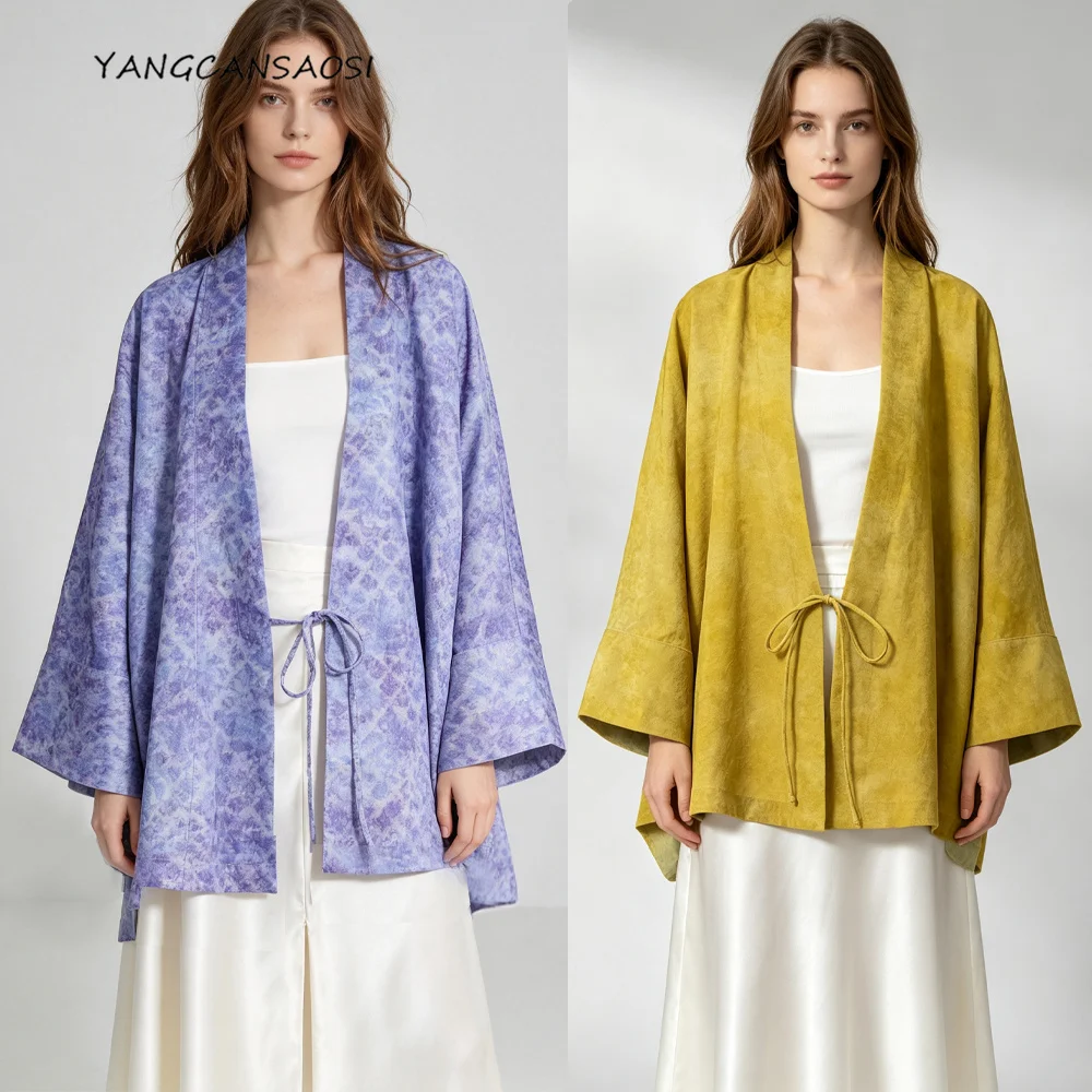 Plus Size Women's Fashion Early Autumn New Exquisite 100%Natural Mulberry Silk Weaving Gold SangBo Satin Versatile Cardigan Coat