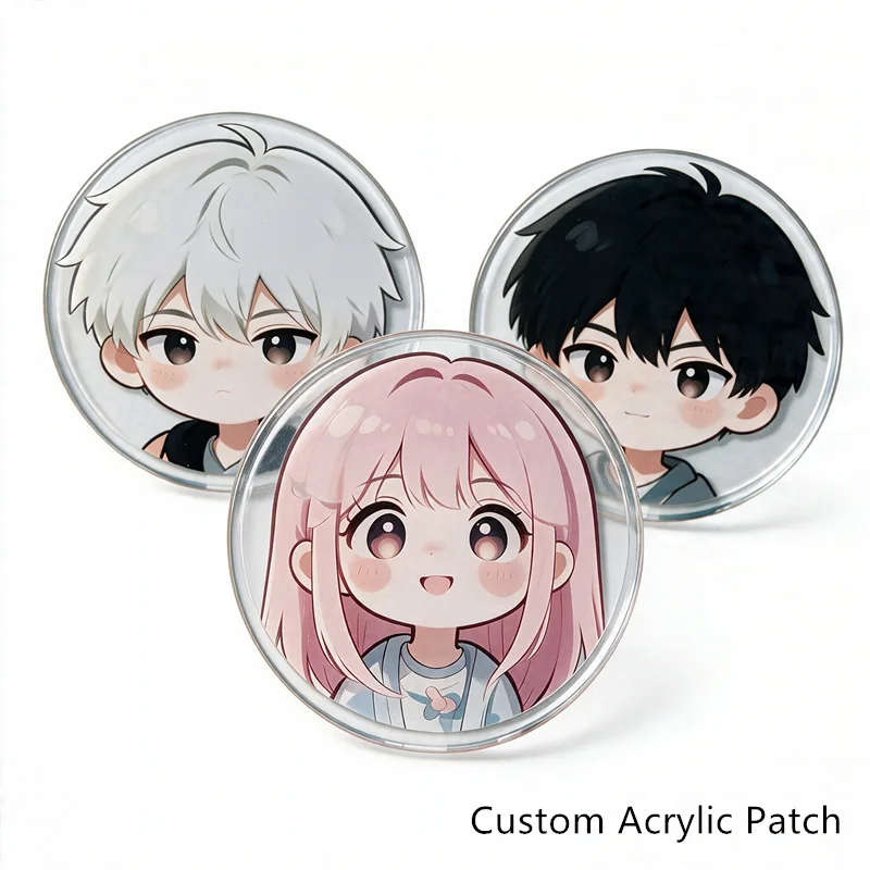 In Bulk Order Custom 100PCS Your Own Design Chip Acrylic Customize Make Clear Mini Pet Anime Figures Photo Patch Accessories
