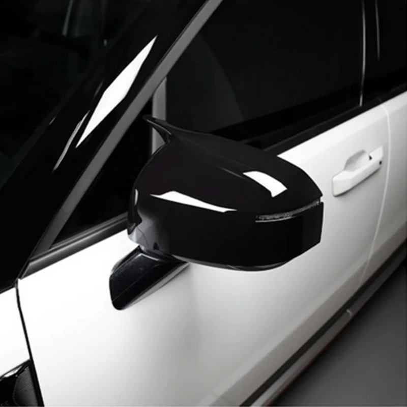 For Hyundai Santa Fe MX5 2024 Bull horn shaped rearview mirror cover Decorative protective frame Exterior modification