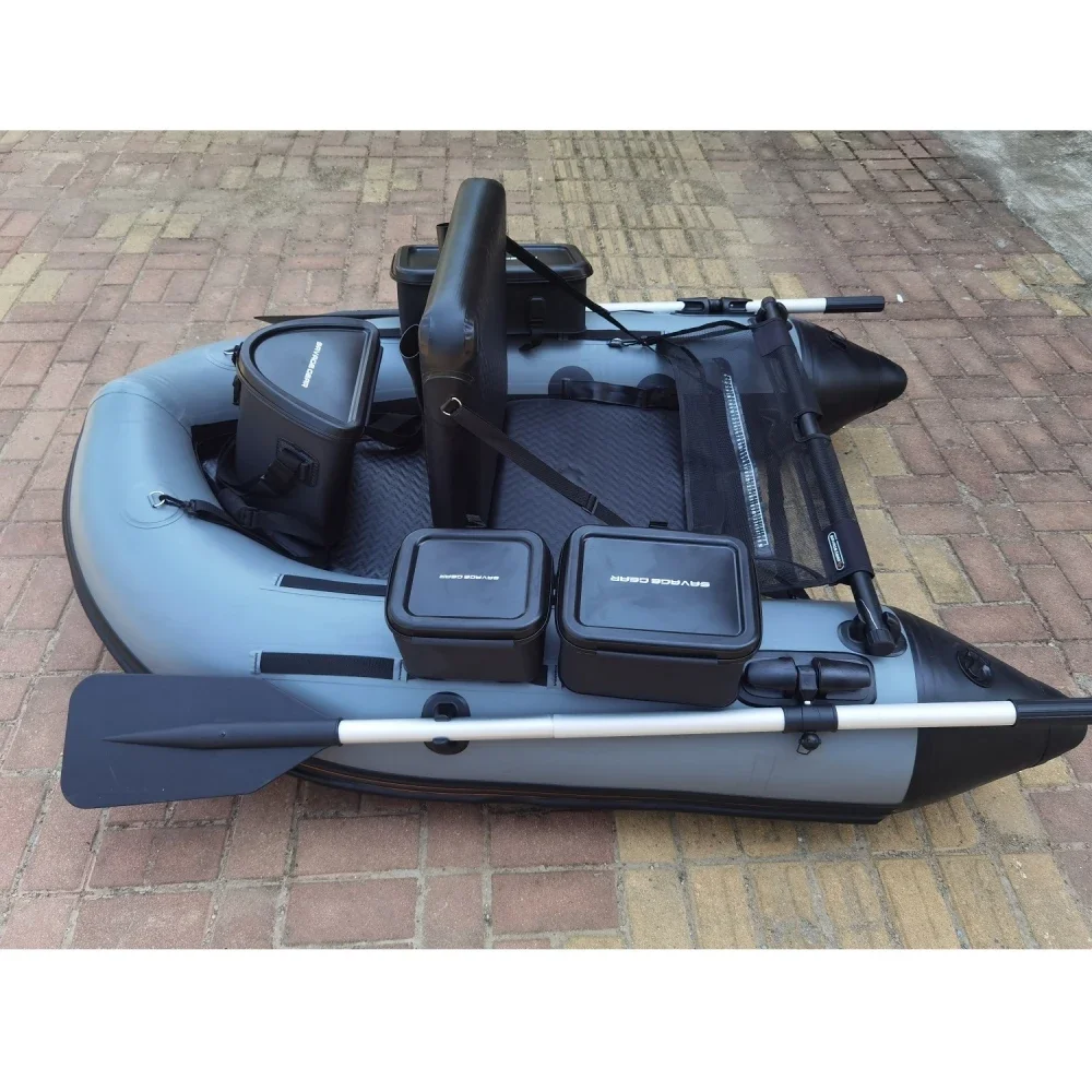 Inflatable Belly Boat One Person Pontoon Boats Thicken PVC Material Rowing Canoe Kayak for Fishing Enthusiasts