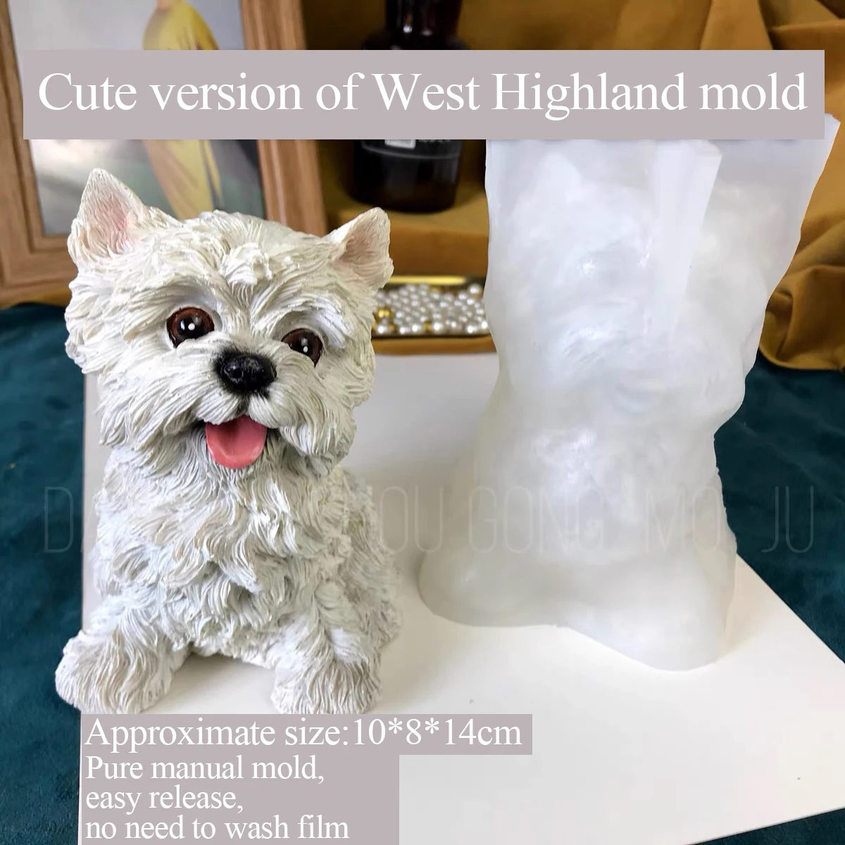 

3D трехмерная силиконовая форма, большая собака West Highland, капельный клей, ручная работа своими руками, Эксклюзив