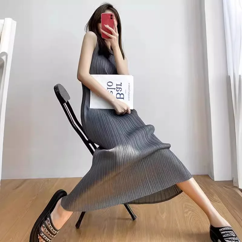 Sle básico redondo Ne Svel Midi comprimento envoltório em torno da saia colete versátil camada base cintura alta malha poliéster Dr