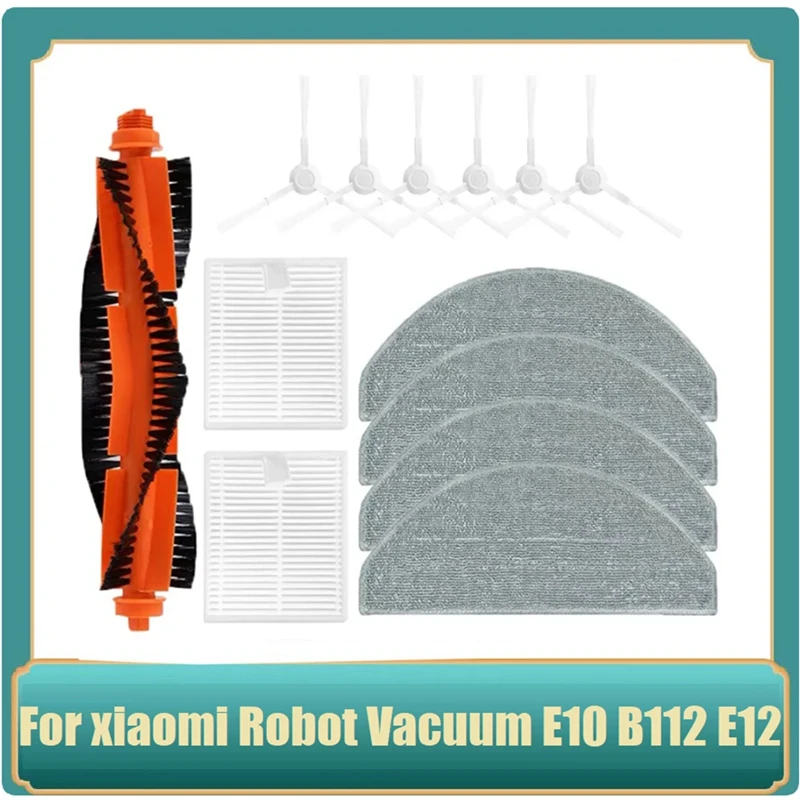AC66 13 قطعة لشاومي روبوت فراغ E10 B112 / E12 فراغ استبدال أجزاء الملحقات الجانب الرئيسي فرشاة فلتر Hepa ممسحة القماش