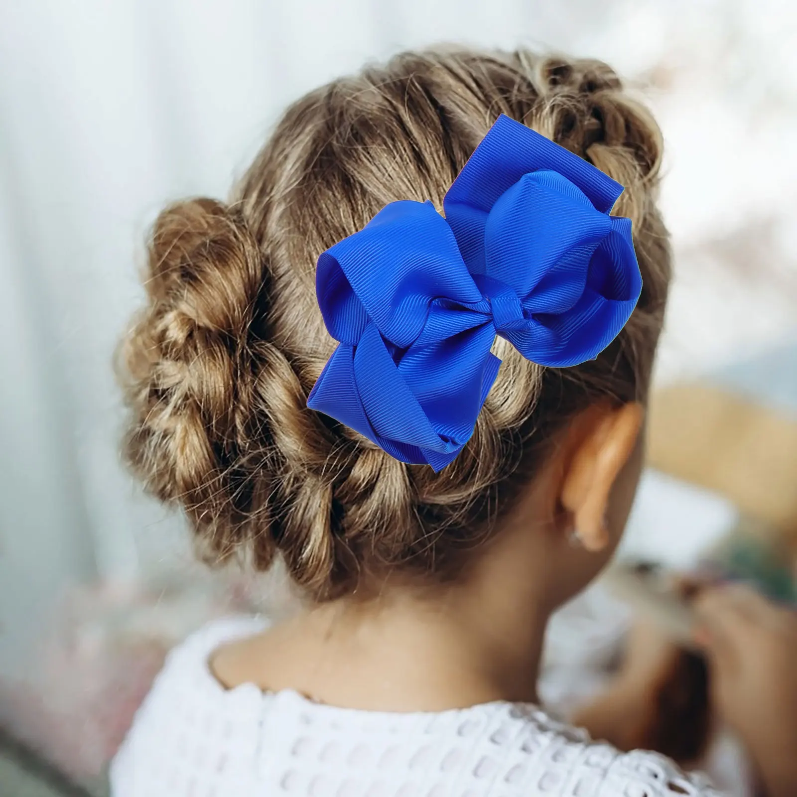 

20pcs Girls Scrunchies Bow Hair Ties Burgundy Blue Accessories Kids Clips Bows Holder Headbands Hairpins Barrette