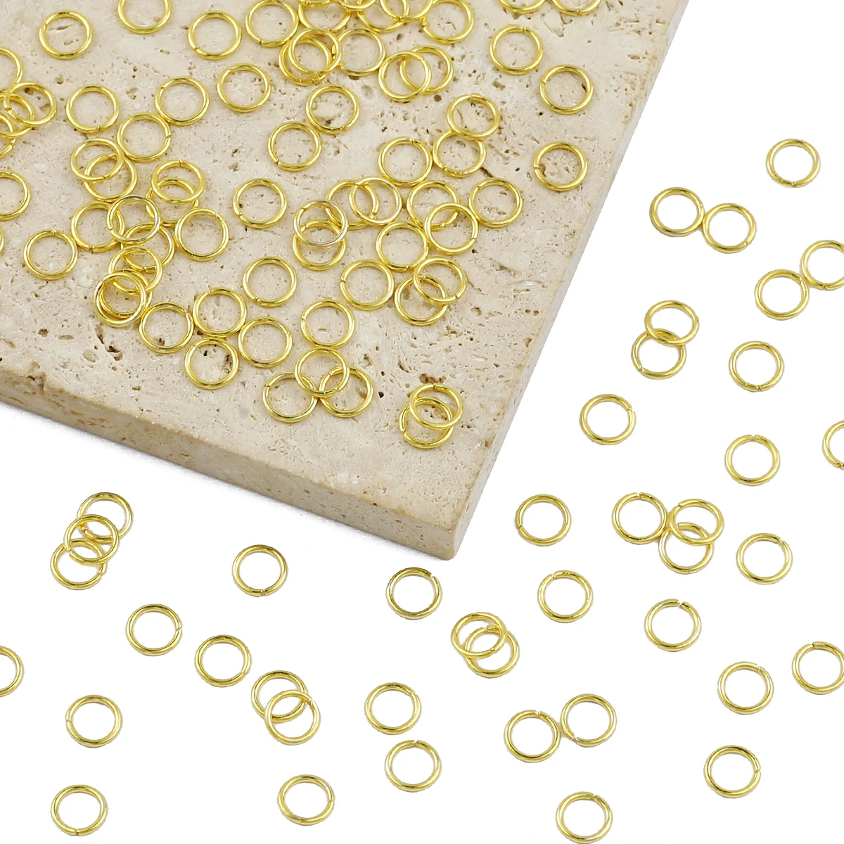 100pcs/Lot 3-10mm Stainless Steel Golden Jump Rings Closed Loop Connectors For Jewelry Making DIY Bracelets Necklaces Earrings