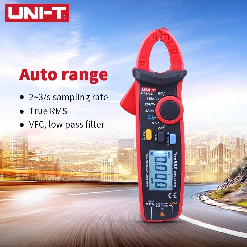 UNI-T UT210D UT210E Mini Digital Clamp Meter 200A AC DC Current Pliers Ammeter Voltage Voltmeter Professional Electrical Tester