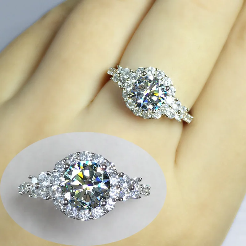 PT950 Imported from the US Morganite Diamond Ring - Cluster Set Luxury Round Bezel Ring for Women