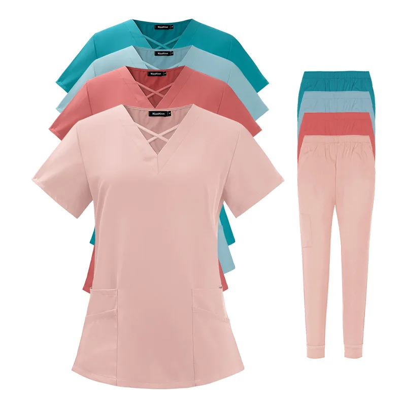 

Nurse Accessories Women Medical Scrubs Sets Doctors Uniforms Hospital Tops Pant Dental Clinic Beauty Salon Spa Workwear Clothes