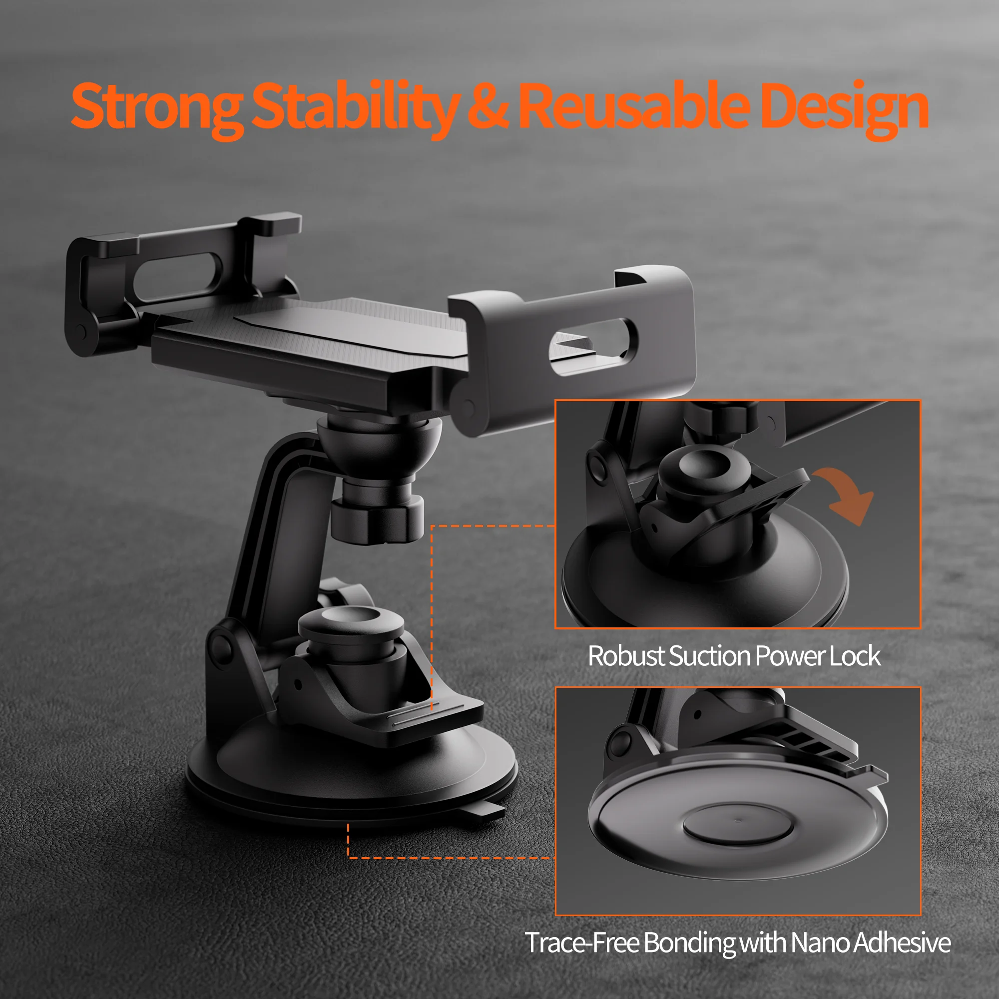 Suction Holder for Starlink Mount with Adjustable Flexible 360° Bracket Rotation Compatible with Starlink Mini