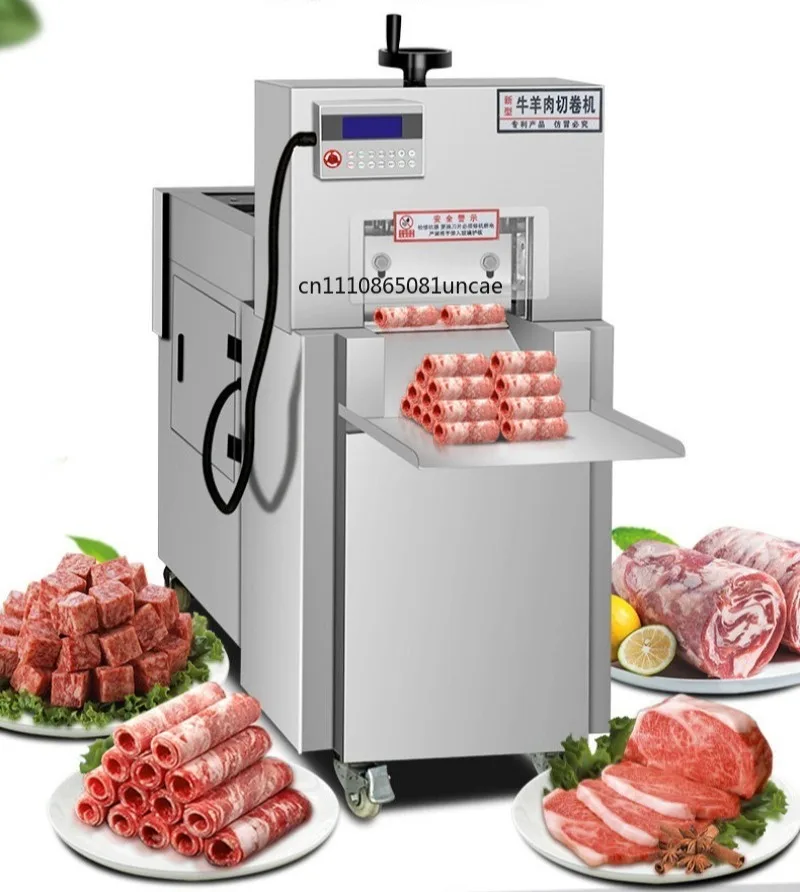 For Large CNC Commercial Frozen Meat Slicer Automatic Beef Mutton Roll Cutting Machine