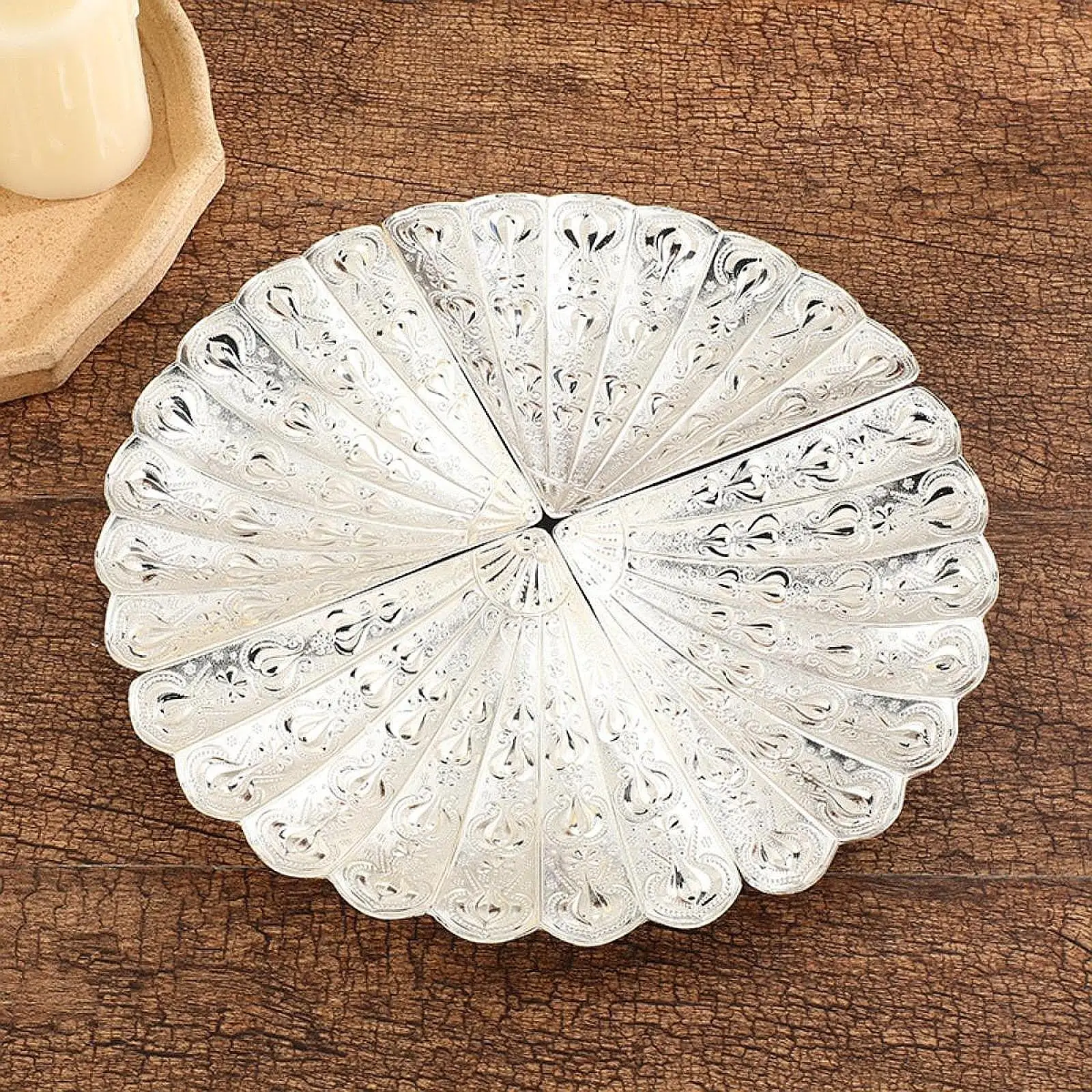 

4x Shell Jewelry Dish Decorative Tray Snacks Tray Alloy Dried Fruit Tray Cake Serving Tray Trinket Dish for Bathroom Keys