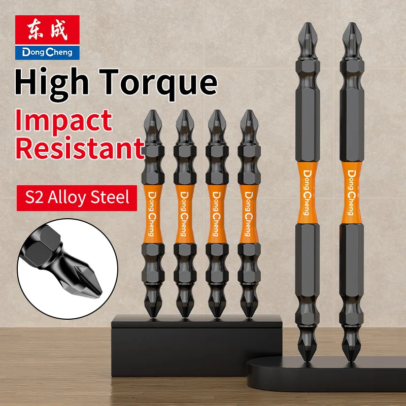 PH2 Phillips Bit Double Ended S2 Alloy Steel Magnetic Torsion Zone Impact Hex Shank Anti Rust High Hardness Screwdriver Bit Set