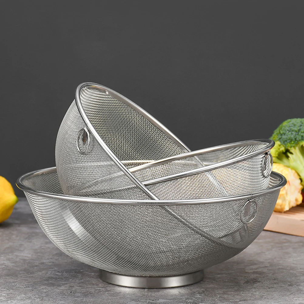 

Mesh Colander Kitchen Frying Filter Metal Fine Sieve Strainer Bowl Drainer for Food
