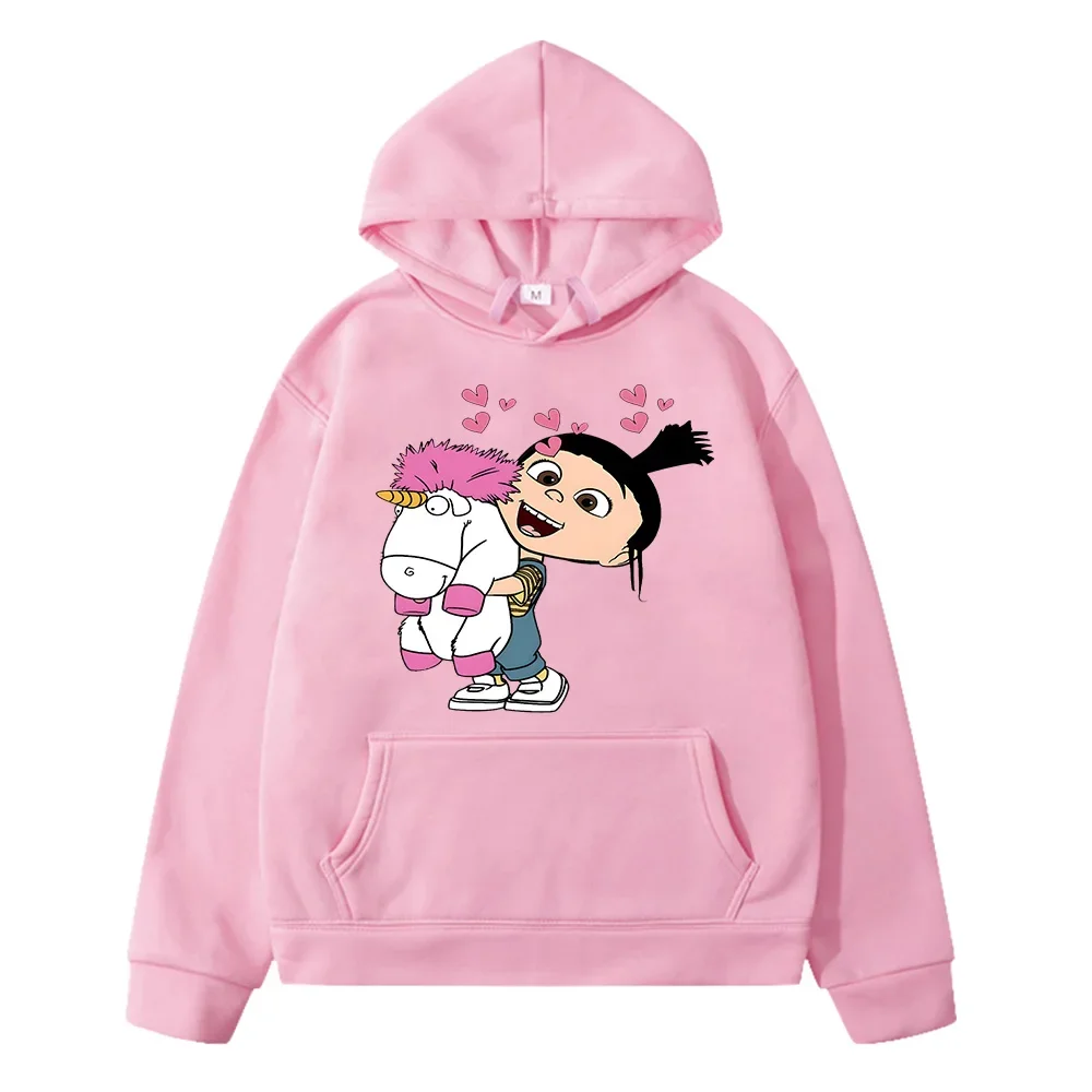 Agnes and Unicorn Cute Fashion Children Hoodies Cartoon Graphic Sweatshirts Hoody Boys/Gilrs Clothes Streetwear Tops Long Sleeve