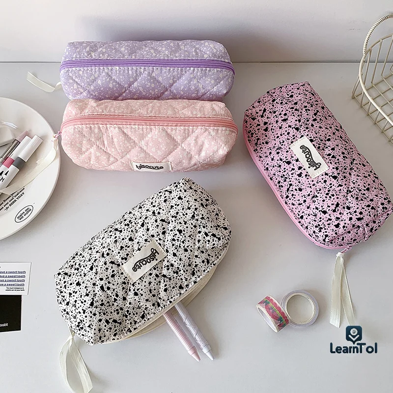 Ink-splashing Ribbon Pencil Case Makeup Bag Brush Data Cable Storage Bag Stationery Organizer Pen Bag