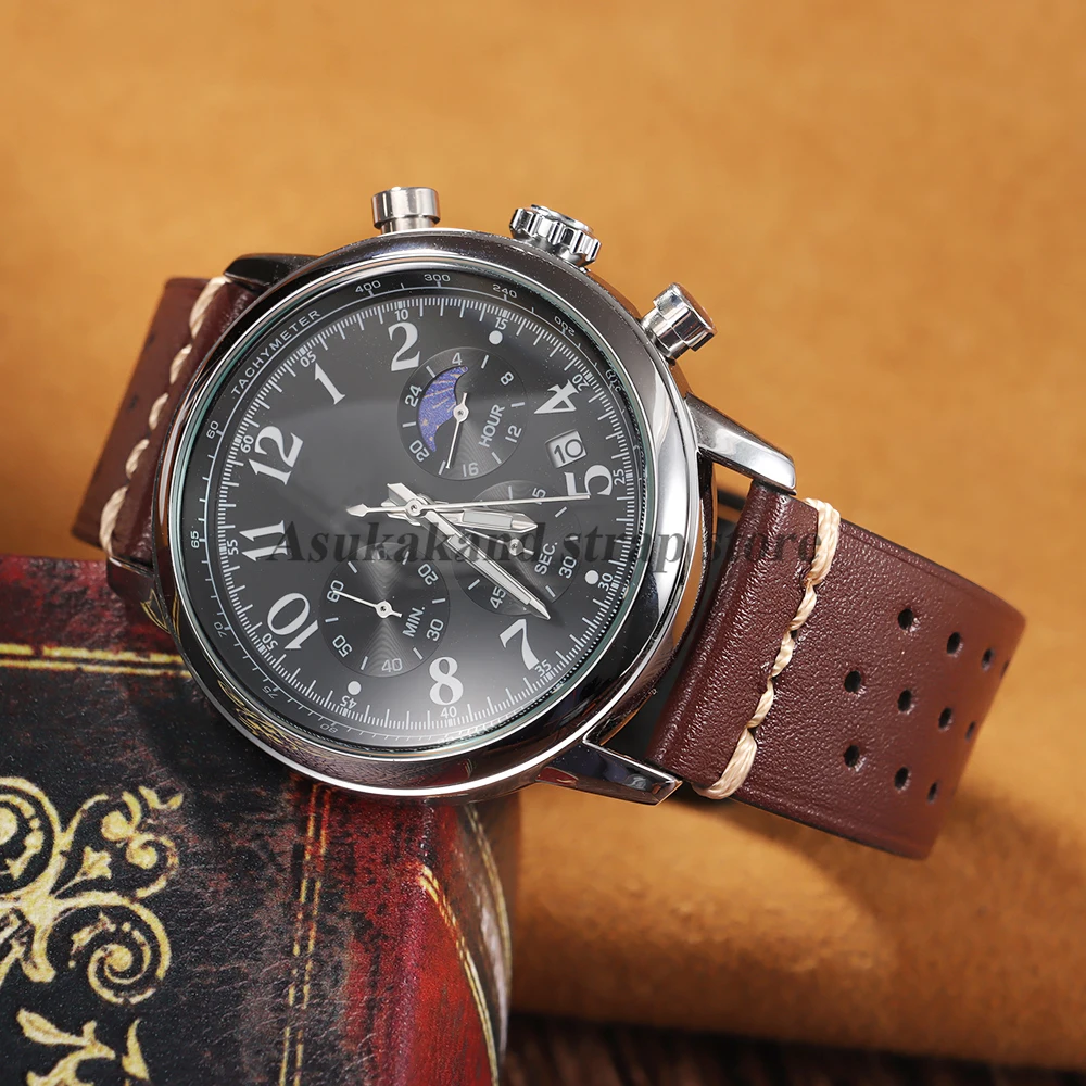 Cinturino in pelle fatto a mano marrone a sgancio rapido da 20 mm 22 mm per Seiko per cinturino Omega per cinturino Smartwatch uomo donna cintura