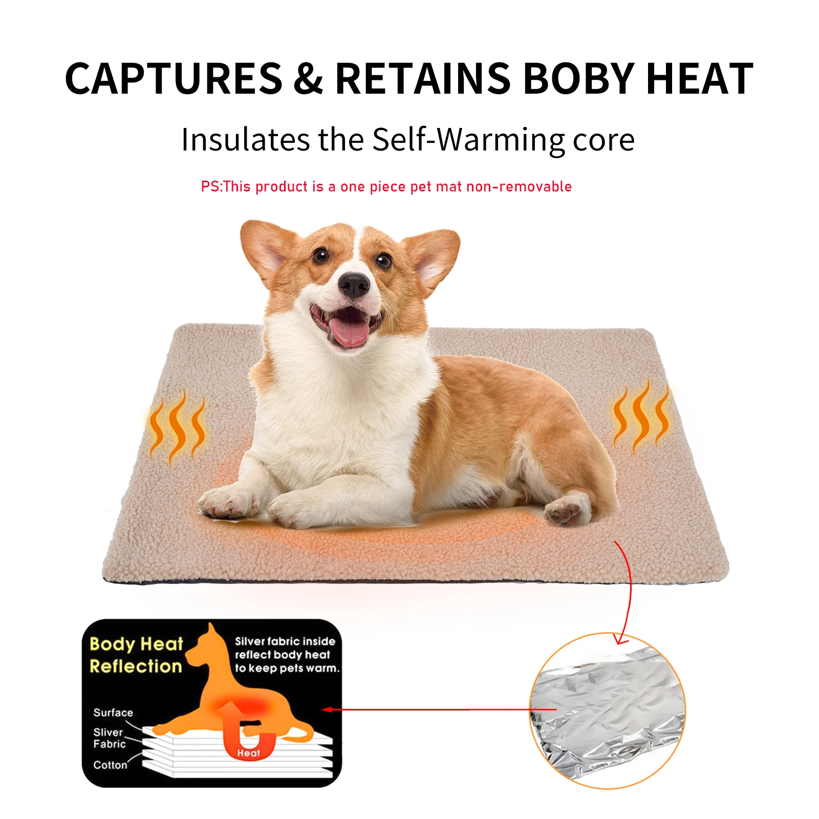 Cozy Self Heating Pet Pads Pet Blanket for Cold Winter,Self Warming Cat Bed for Indoor,Pet Heating Pad,Self Cushion Mat for Cats