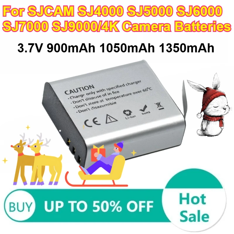 

3.7V 900mAh 1050mAh 1350mAh Li-ion Batteries for SJCAM SJ4000/5000/6000/7000/9000/4K Camera Batteries