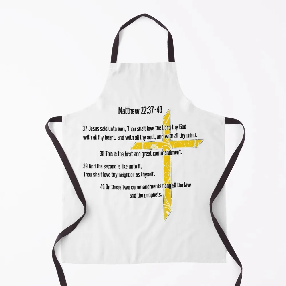 

Matthew 22:37-40 Apron Kitchen Kitchen Items For Home Chef Accessory professional hairdresser Apron