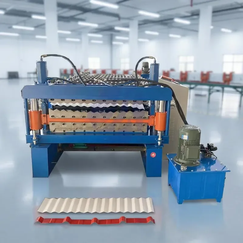 for New Automation Ibr Roofing Sheet Iron Corrugated Roof Sheeting Metal Double Layer Roof Tile Panel Roll Forming Machine