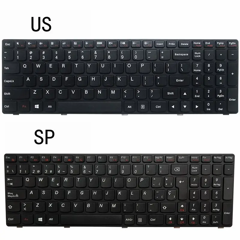 US/SP/GR/UK/SW/BE/TR/CF/FR/RU/CZ/LA Black New Laptop keyboard For Lenovo G500 G500AM G500AT G510 G505 G700 G700AT G710 G710AT
