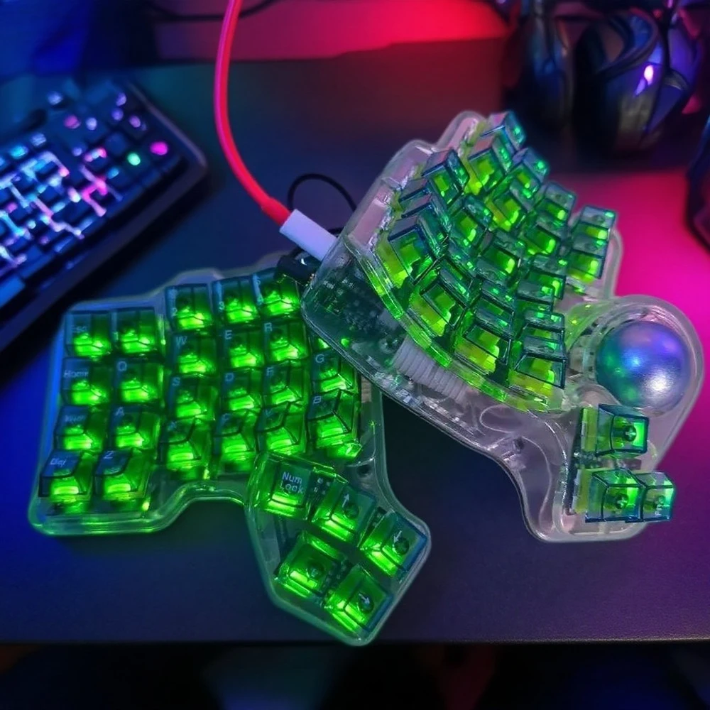 

Комплект клавиатуры Charybdis Mini/nano Split 4x6/3x6/3x5, проводная акриловая прозрачная клавиатура, сварочный переключатель, эргономичная игровая клавиатураRGB