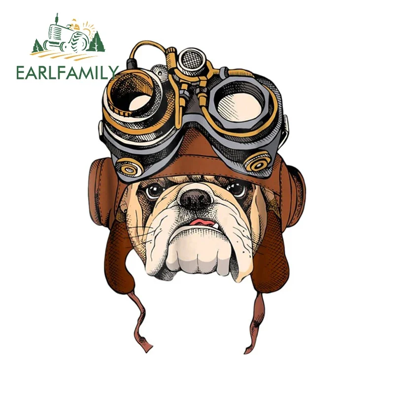 

EARLFAMILY 13cm x 9cm for Cute Dog Pilot Cartoon Car Sticker Funny Trunk Personality Decal Racing Drifting Car Goods Accessories
