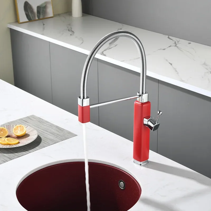 Kitchen Faucet  Extendable Rotatable Hot Cold Pull Out Sink Tap