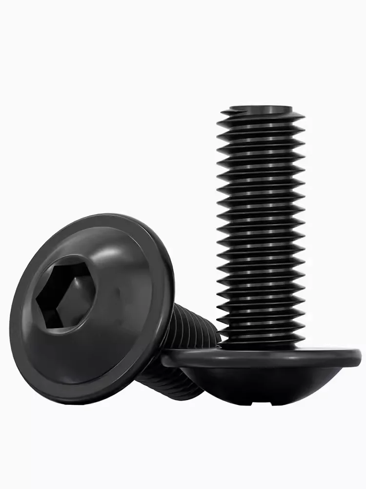 Iso7380.2 Black 304 Stainless Steel Hex Hexagon Socket Round Button Flange With Washer Collar Screw Bolt