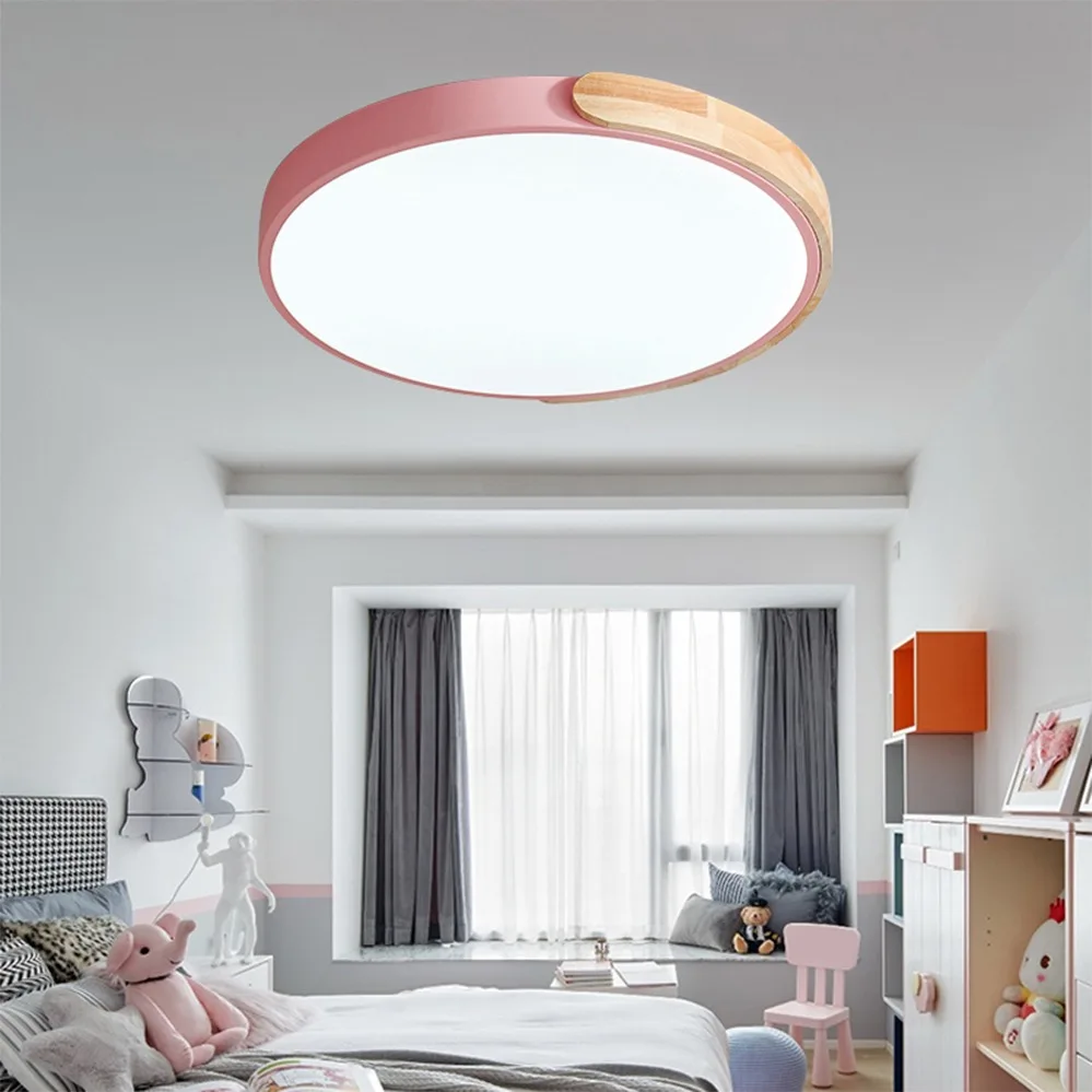 Macaron LED ceiling light bedroom LED ceiling light Nordic living room children's room lighting available in seven colors