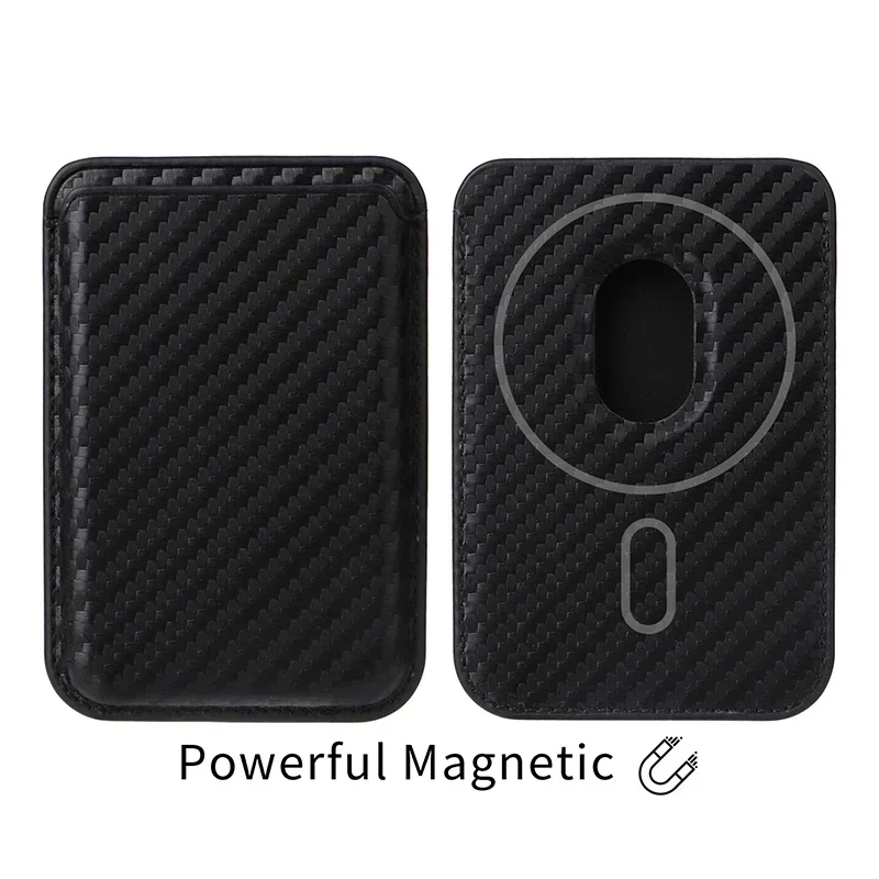 Strong Magnetic For Magsafe Card Holder Wallet For iPhone 15 14 13 12 Samsung S24Ultra S23 Carbon Fiber Saffiano Leather Wallets