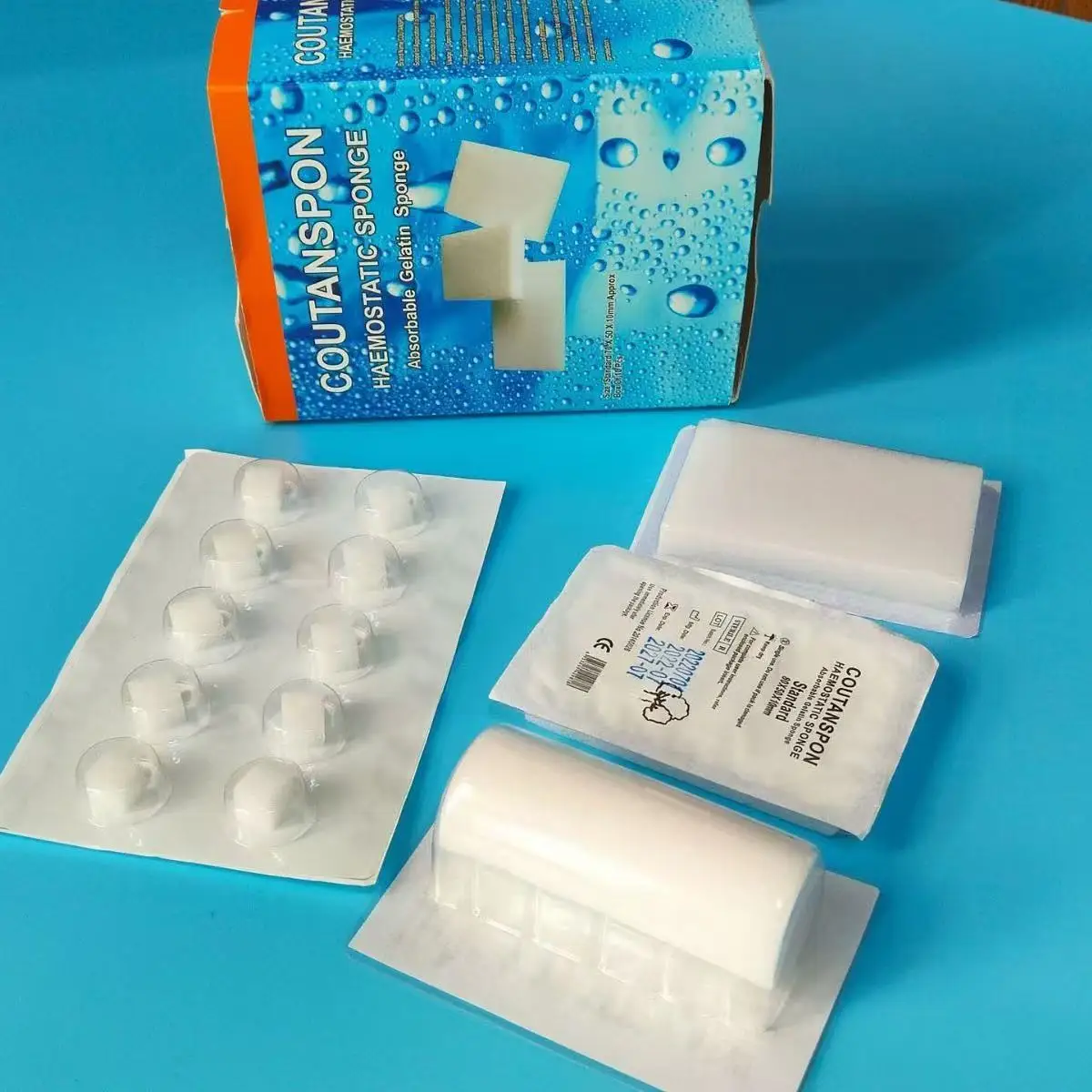 Dental Hemostatic Sponge | 100-Pack Collagen Sponge Stops Bleeding | 5x10mm Plugs for Tooth Extraction, Implant, & Oral Surgery