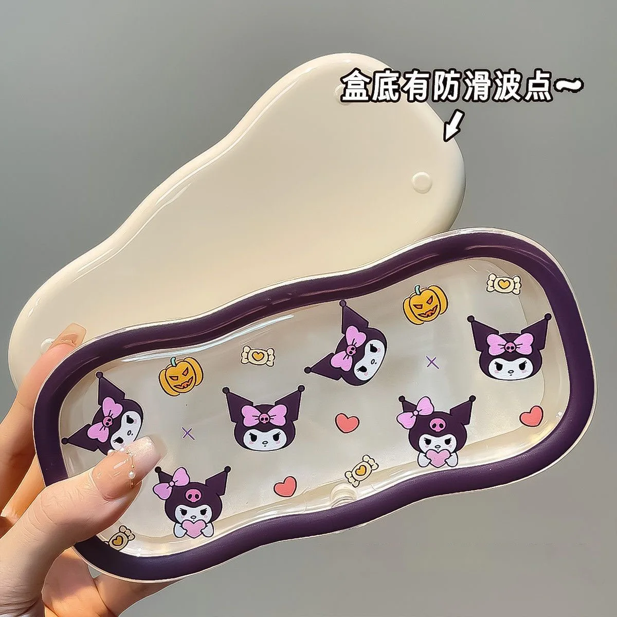 

New Sanrio Kuromi Glasses Case Wave-like Hello Kitty Storage Box Anime Kawaii Cartoon Sunglasses Protective Case Girl for Gifts