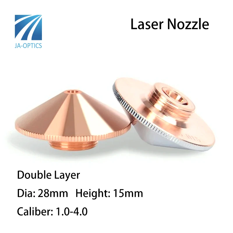 

JA-OPTICS Regular Laser Nozzles Dia 28mm Double Layer Fiber Laser Nozzle for Fiber Laser Cutting Machine