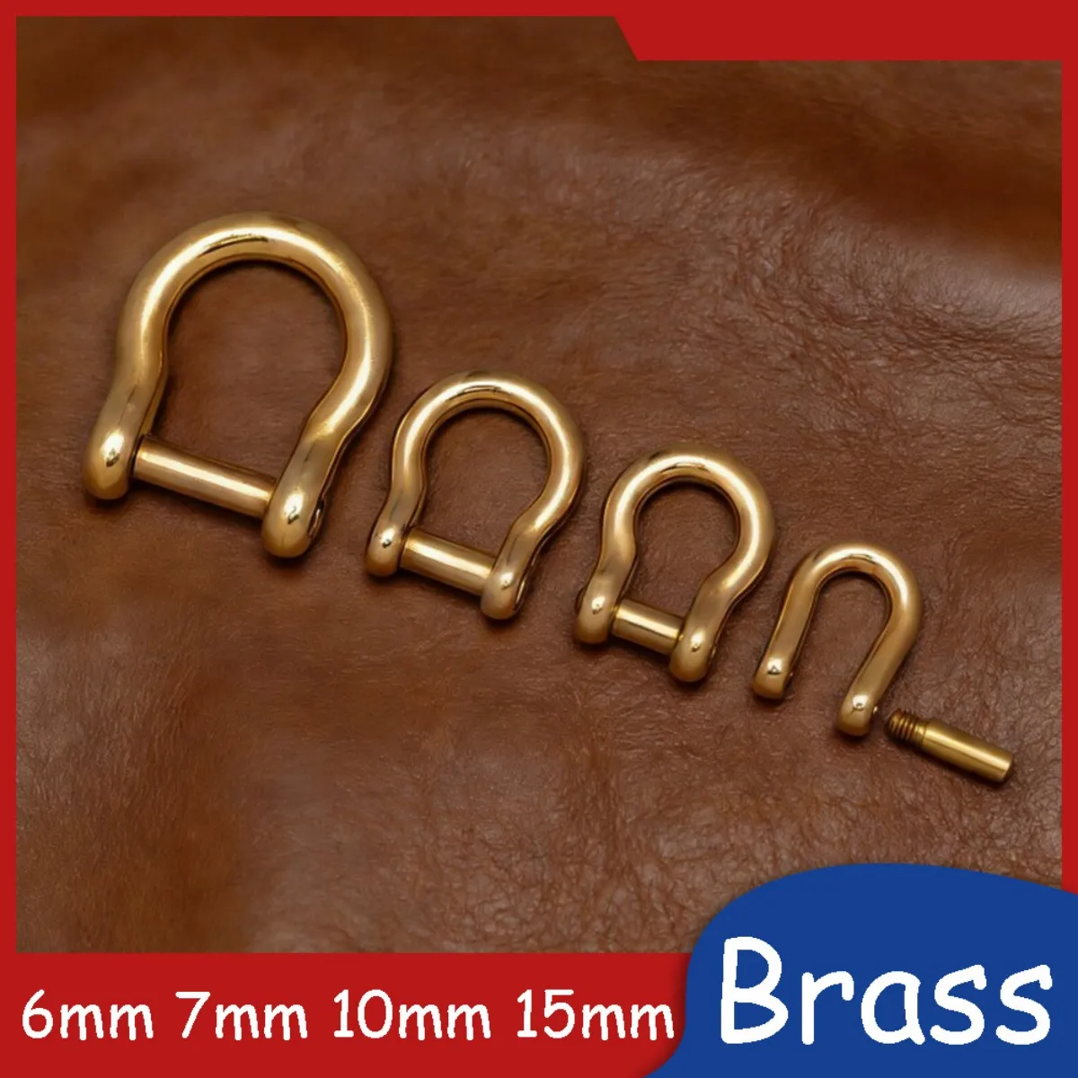 Bag Strap Clip Leather Buckles Rings Screw-Fastened Ring 6mm 7mm 10mm 15mm - Brass Material