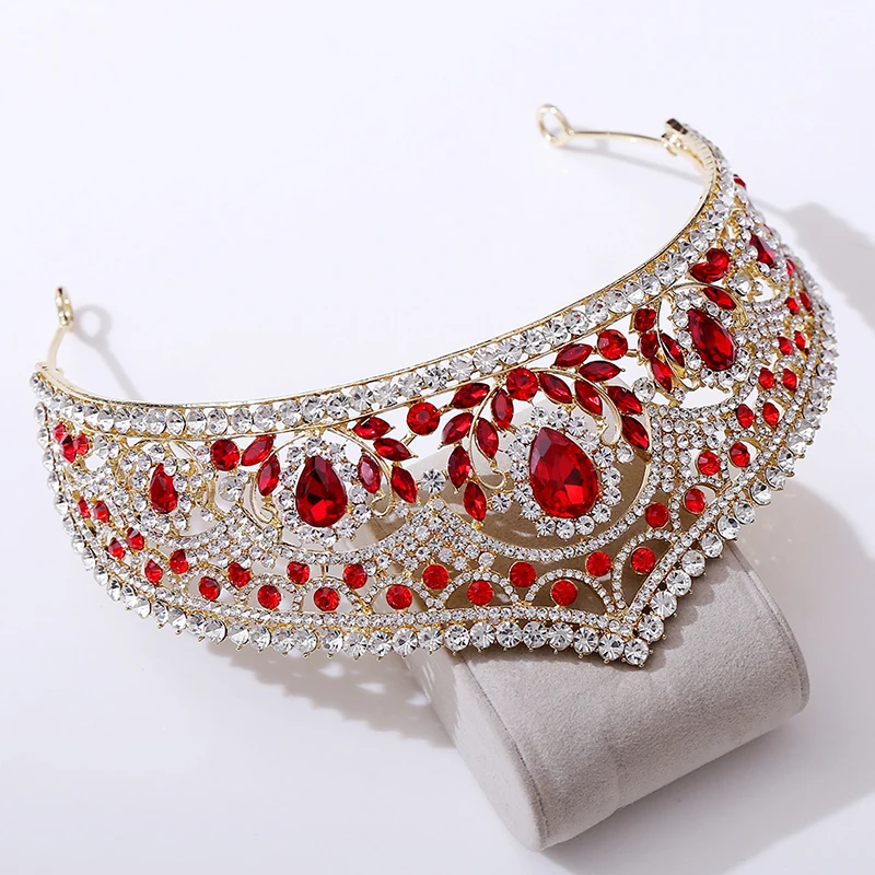 Green Crystal Wedding Dress Tiara Crown Luxury Elegant Rhinestone Tiara Wedding Headdress Hair Accessories Jewelry image 4