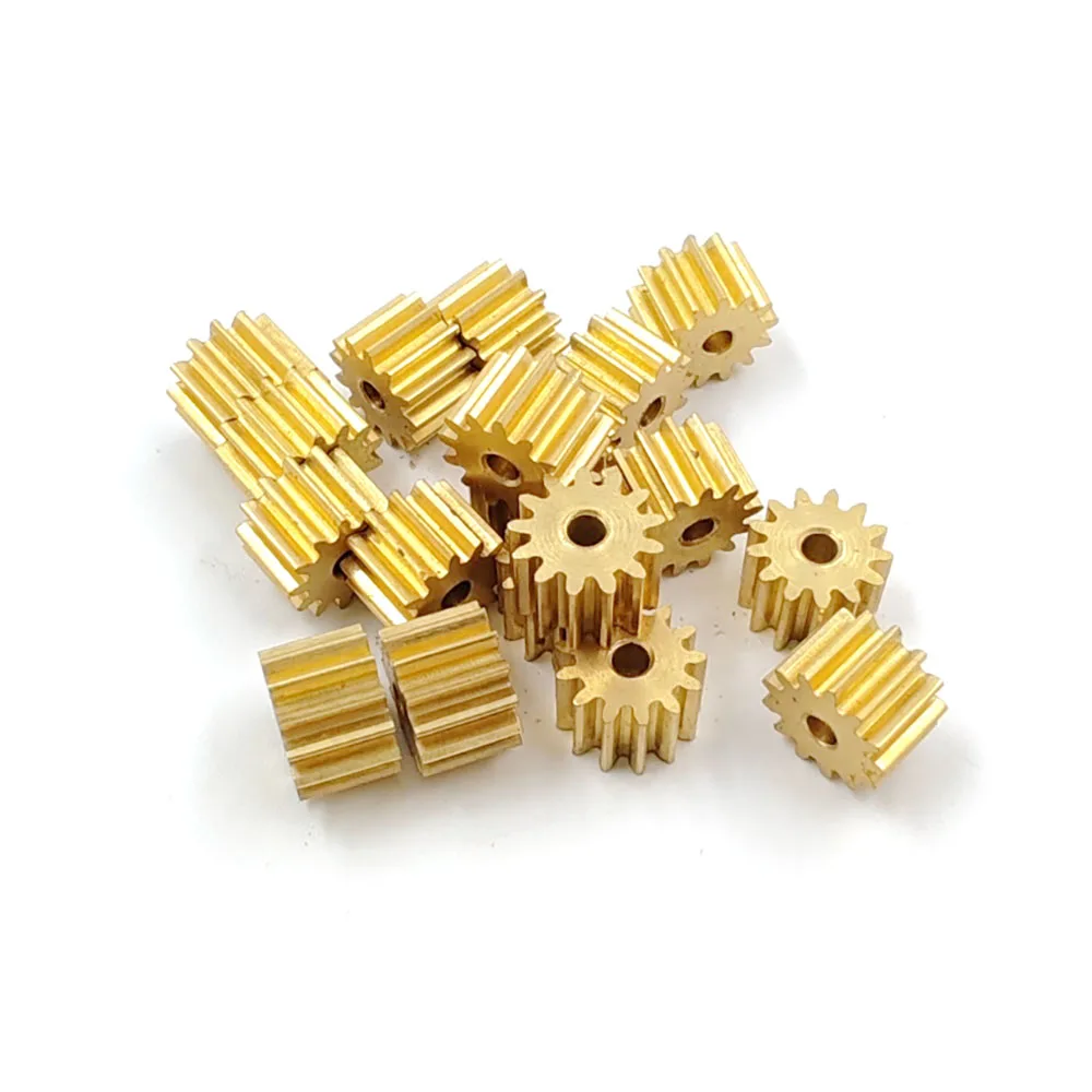 13T 0.8M Copper Gear 13 Teeth OD12mm Height 8mm Hole 3/4/5/6mm DIY Motor Parts Metal Pinions 133A 134A 135A 136A