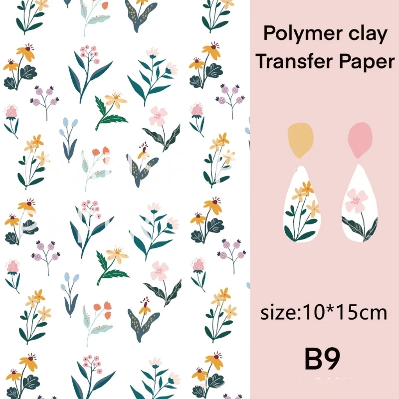 Clay Accessory Transfer Paper Elegant Floral Sheets for Crafting