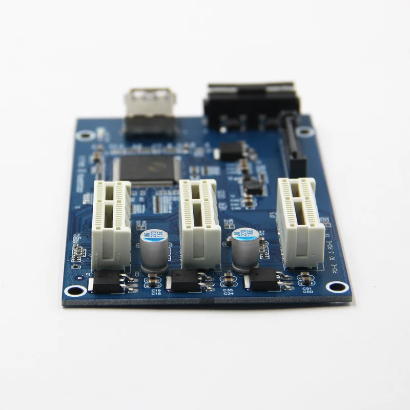 Karta rozszerzeń PCI Express PCI E 1X Slot Riser Card PCI-E 1 to 3 Expansion Adapter 2 Layer PCB Board + 60cm USB 3.0 Cable for Mining