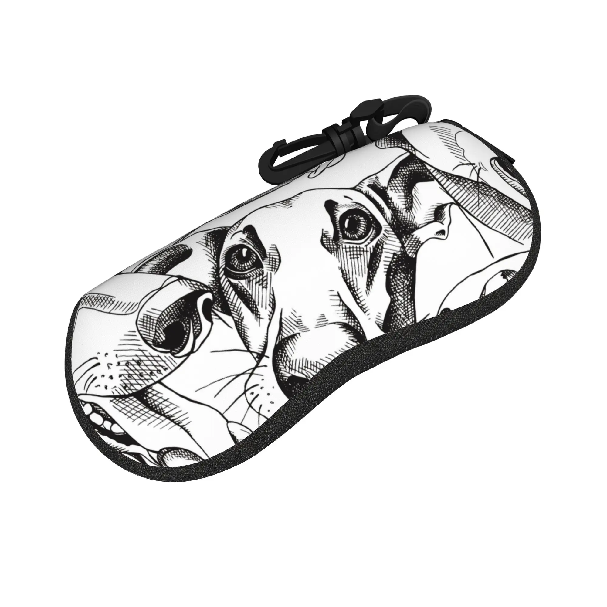 Dachshund Dogs Glasses Case Men Women Anti-Fall Zipper Gift for Animal Dog Lover Eyewear Storage Box Glasses Box