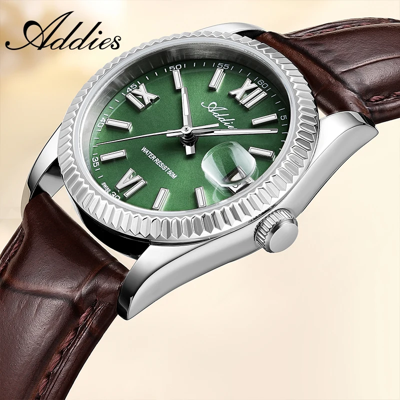 

Модные женские кварцевые часы Addies, швейцарские часы с сапфировым стеклом 585, водонепроницаемые часы из нержавеющей стали, BGW9, светящиеся элегантные женские часы