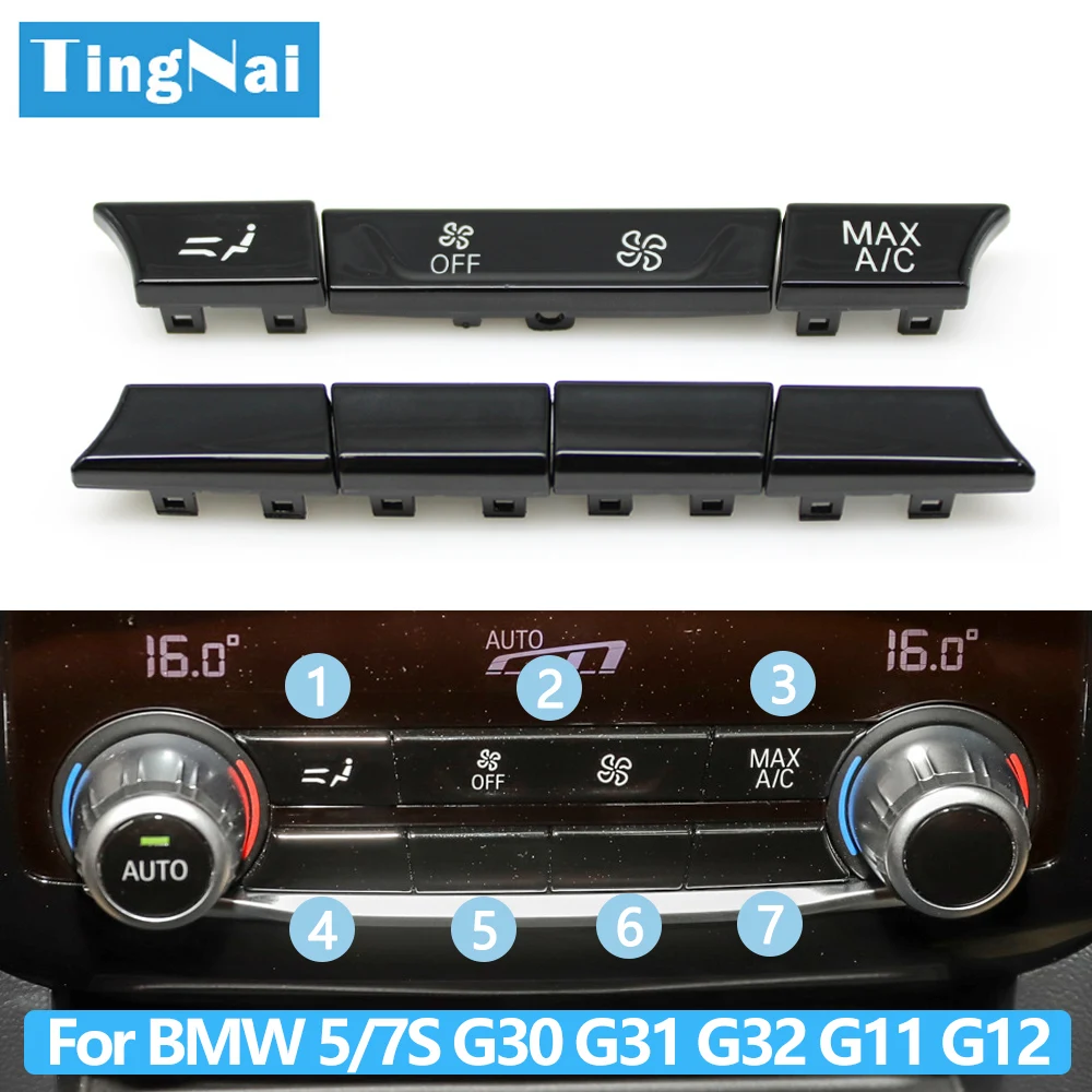 

Car Rear Air Vent Venlitation Buttons AC Climate Control Switch Button Cap For BMW 5 6GT 7 Series G30 G31 G32 G11 G12 F90 M5